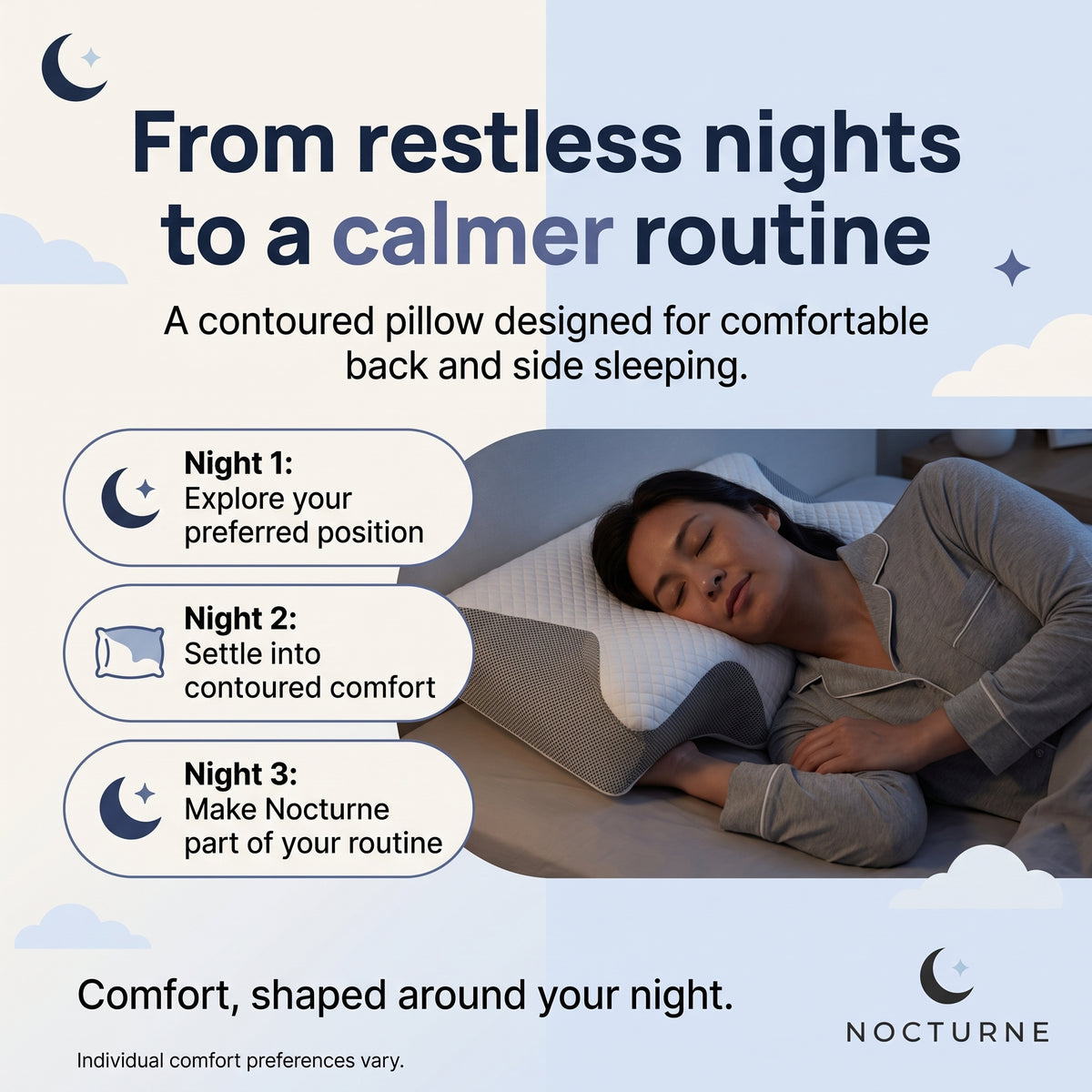 Nocturne Contour Relief Pillow